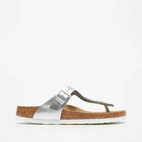 Damskie klapki BIRKENSTOCK GIZEH SFB LENA 1003675 kolor srebrny