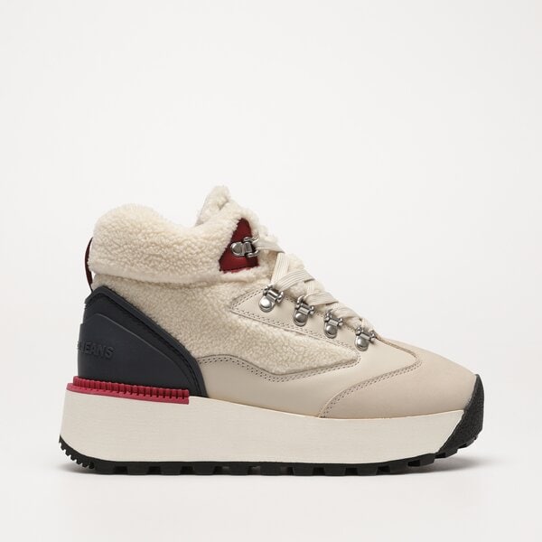 Damskie sneakersy (buty) TOMMY HILFIGER TJW WARM HYBRID BOOT en0en02312xjs kolor beżowy