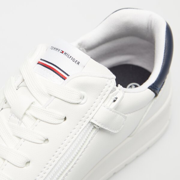 Dziecięce sneakersy (buty) TOMMY HILFIGER FLAG LOW CUT LACE-UP t3x9333561355100 kolor biały