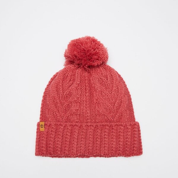 Damska czapka zimowa TIMBERLAND CZAPKA CABLE PREMIUM POM BEANIE tb0a1eroeft1 kolor różowy