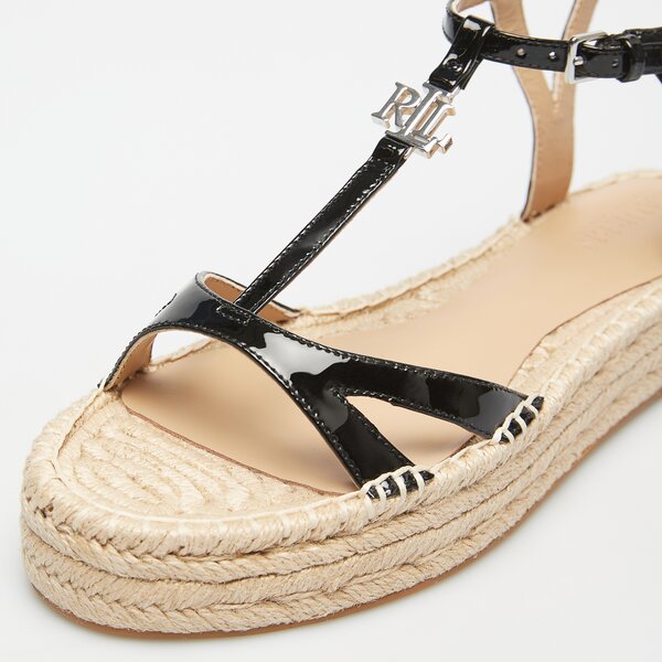 Damskie sandały LAUREN RALPH LAUREN PAYTON-ESPADRILLES-FLAT 802935579001 kolor czarny