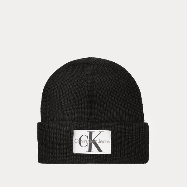 Męska czapka zimowa CALVIN KLEIN CZAPKA MONOLOGO PATCH BEANIE k50k506242bds kolor czarny