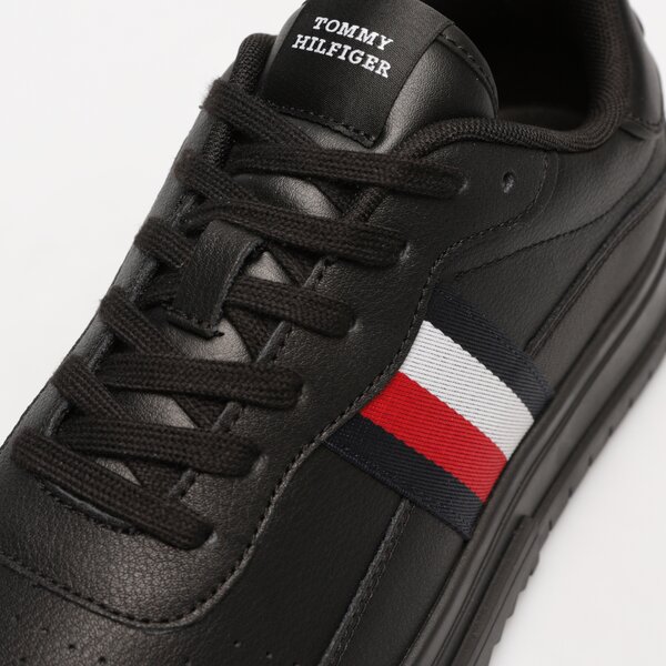 Męskie sneakersy (buty) TOMMY HILFIGER SUPERCUP LEATHER STRIPES fm0fm048240gq kolor czarny