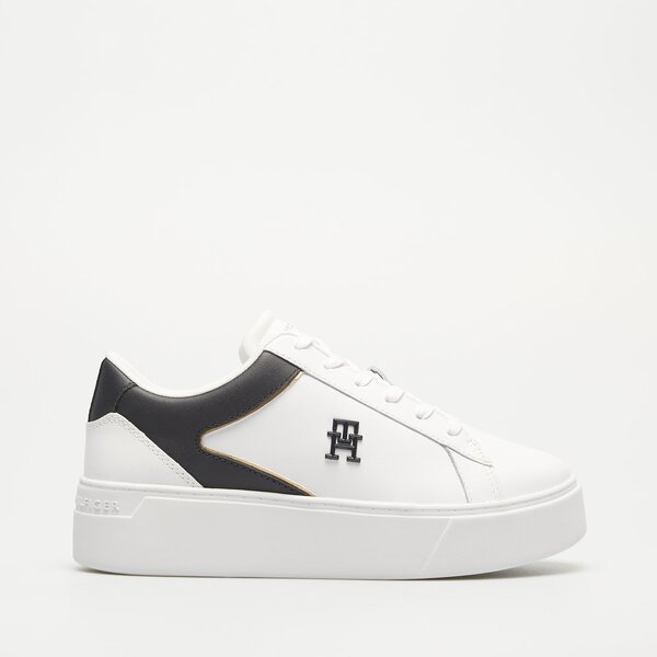 Damskie sneakersy (buty) TOMMY HILFIGER TH PLATFORM COURT SNEAKER fw0fw079100k5 kolor biały