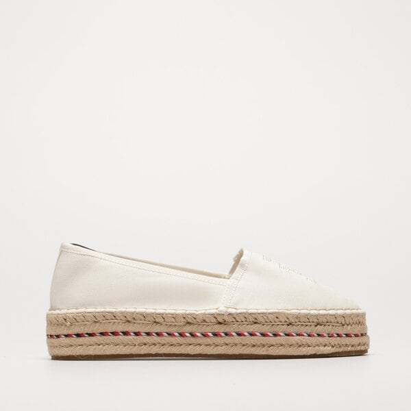 Damskie espadryle TOMMY HILFIGER TH EMBROIDERED FLATFORM fw0fw07014ybl kolor biały