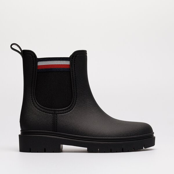 Damskie kalosze (buty gumowe) TOMMY HILFIGER RAIN BOOT ANKLE ELASTIC fw0fw06774bds kolor czarny