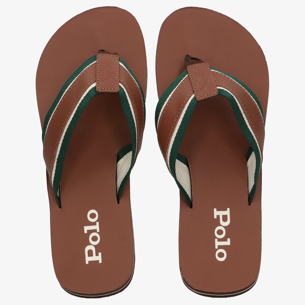 Męskie klapki POLO RL VINTAGE BOLT SANDALS FLIP FLOP  816861102002 kolor brązowy