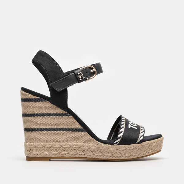 Damskie sandały TOMMY HILFIGER SEASONAL WEBBING WEDGE fw0fw07088dw6 kolor granatowy