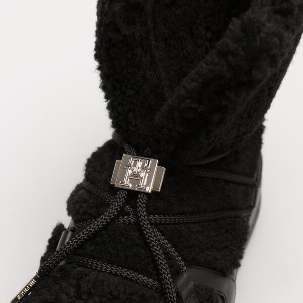 Damskie śniegowce TOMMY HILFIGER TOMMY TEDDY SNOWBOOT fw0fw07505bds kolor czarny