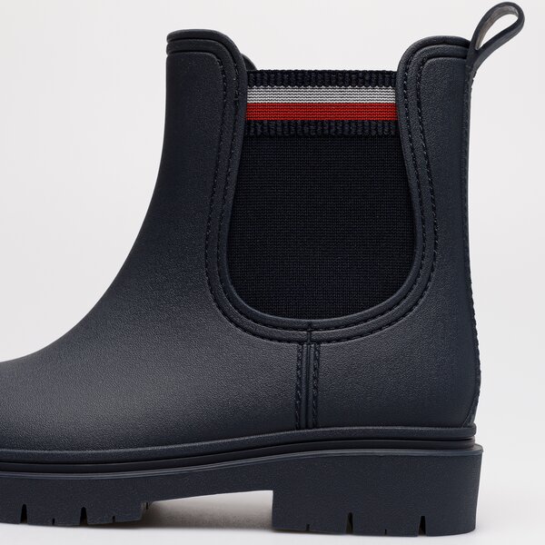 Damskie kalosze (buty gumowe) TOMMY HILFIGER RAIN BOOT ANKLE ELASTIC fw0fw06774dw5 kolor granatowy