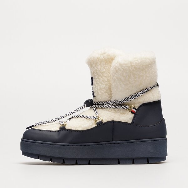 Damskie śniegowce TOMMY HILFIGER TH FAUX FUR SNOW BOOTIE fw0fw06850dw6 kolor granatowy