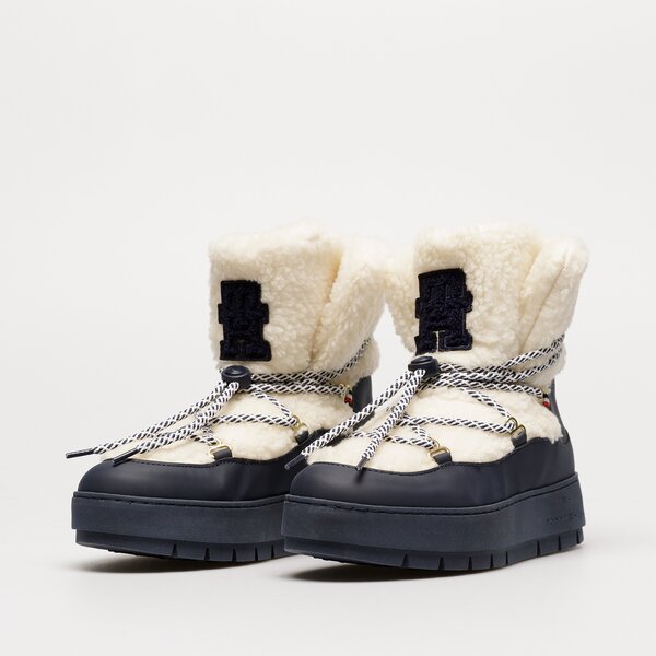 Damskie śniegowce TOMMY HILFIGER TH FAUX FUR SNOW BOOTIE fw0fw06850dw6 kolor granatowy