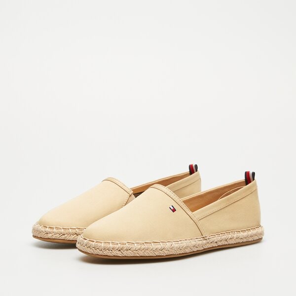 Damskie mokasyny i półbuty TOMMY HILFIGER BASIC TOMMY FLAT ESPADRILLE fw0fw06497acr kolor beżowy