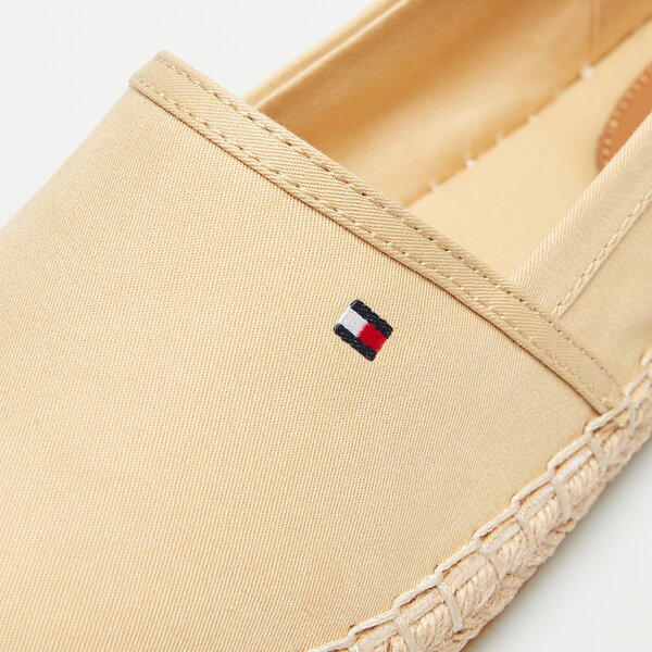 Damskie mokasyny i półbuty TOMMY HILFIGER BASIC TOMMY FLAT ESPADRILLE fw0fw06497acr kolor beżowy