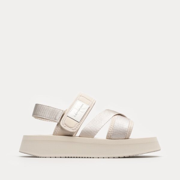 Damskie sandały CALVIN KLEIN PREFRESATO SANDAL BADGE yw0yw00967acf kolor beżowy