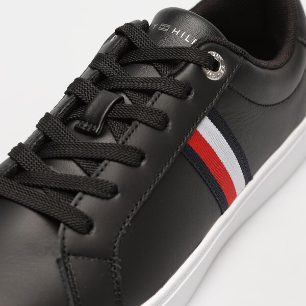 Damskie sneakersy (buty) TOMMY HILFIGER ESSENTIAL STRIPES COURT SNEAKER fw0fw07449bds kolor czarny