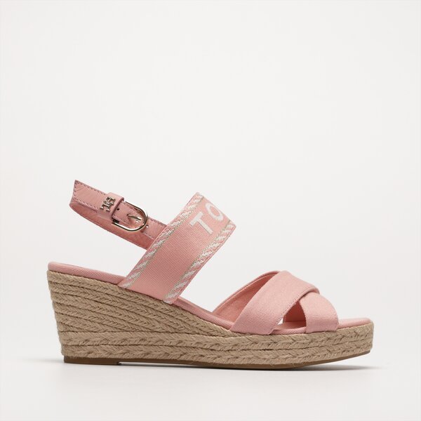 Damskie sandały TOMMY HILFIGER SEASONAL WEBBING MID WEDGE fw0fw07091tqs kolor różowy