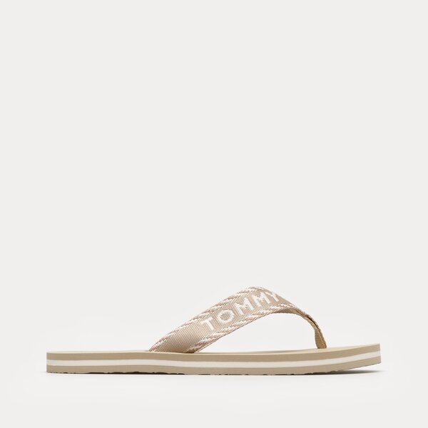 Damskie klapki TOMMY HILFIGER TOMMY WEBBING SANDAL fw0fw07143rbt kolor beżowy