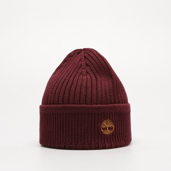 Damska czapka zimowa TIMBERLAND CZAPKA SOLID RIB BEANIE tb0a2px7i301 kolor bordowy