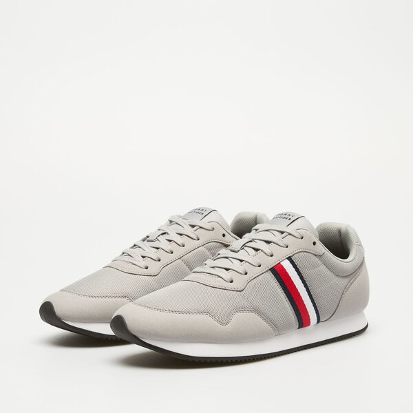 Męskie sneakersy (buty) TOMMY HILFIGER LO RUNNER MIX fm0fm04958prt kolor szary