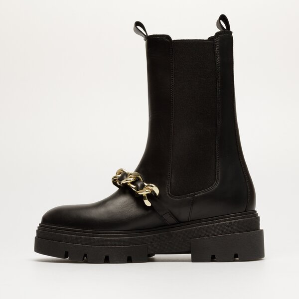 Damskie botki / sztyblety TOMMY HILFIGER MONOCHROMATIC CHELSEA BOOT CHAIN fw0fw07046bds kolor czarny