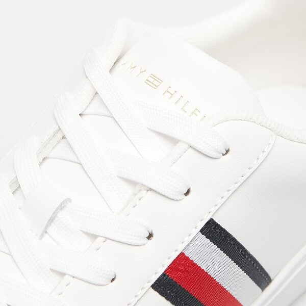 Damskie sneakersy (buty) TOMMY HILFIGER ESSENTIAL COURT SNEAKER STRIPES fw0fw07779ybs kolor biały