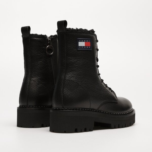 Damskie buty za kostkę TOMMY HILFIGER TJW URBAN BOOT TUMBLED LTR WL en0en02317bds kolor czarny