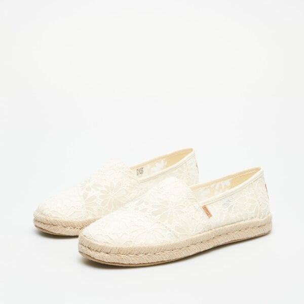 Damskie espadryle TOMS NATURAL FLORAL LACE 10020685 kolor beżowy