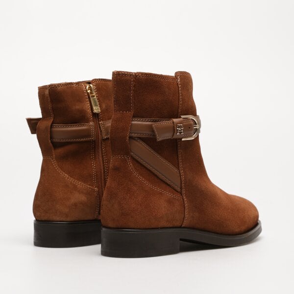 Damskie botki / sztyblety TOMMY HILFIGER ELEVATED ESSENTIAL BOOT SUEDE fw0fw07482gtu kolor brązowy