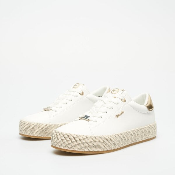 Damskie trampki TAMARIS WHITE STRAW SNEAKERS  12371342190 kolor biały