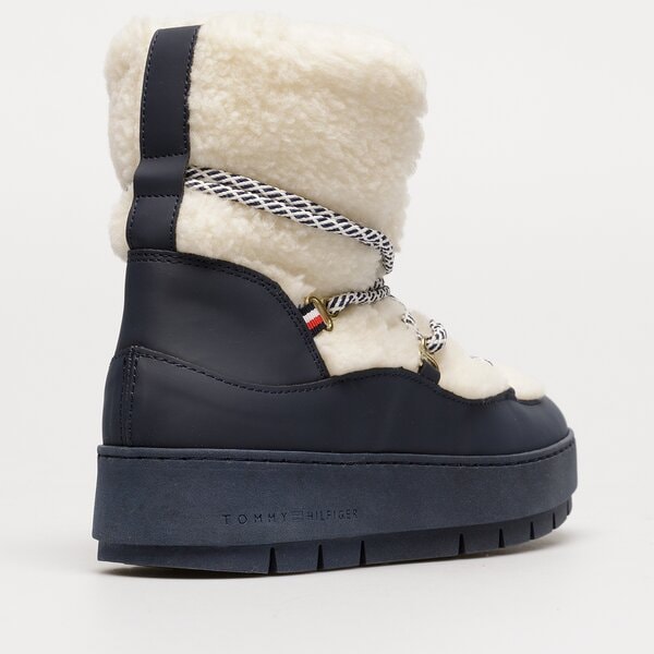 Damskie śniegowce TOMMY HILFIGER TH FAUX FUR SNOW BOOTIE fw0fw06850dw6 kolor granatowy