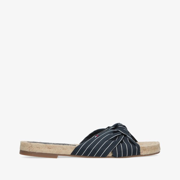 Damskie klapki TOMMY HILFIGER TH STRIPES FLAT ESPADRILLE fw0fw06529dw5 kolor granatowy