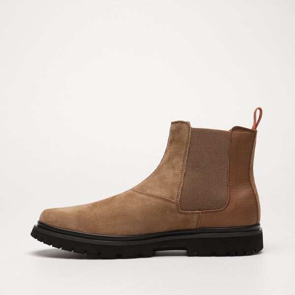 Męskie buty za kostkę CALVIN KLEIN EVA MID CHELSEA BOOT SUEDE ym0ym007640hd kolor brązowy