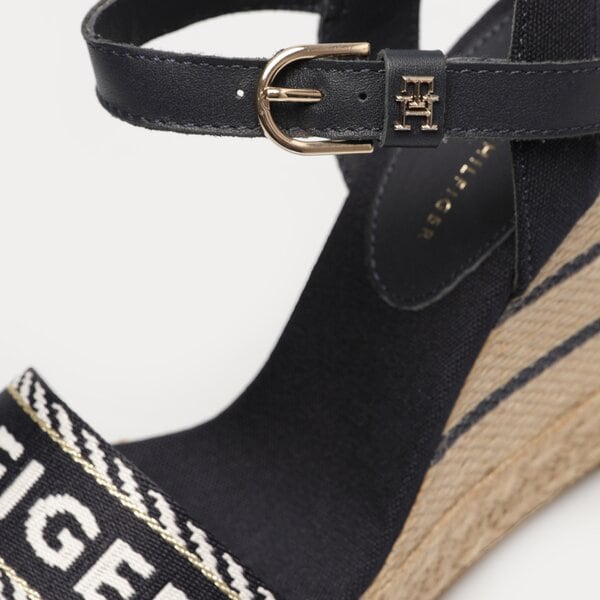 Damskie sandały TOMMY HILFIGER SEASONAL WEBBING WEDGE fw0fw07088dw6 kolor granatowy