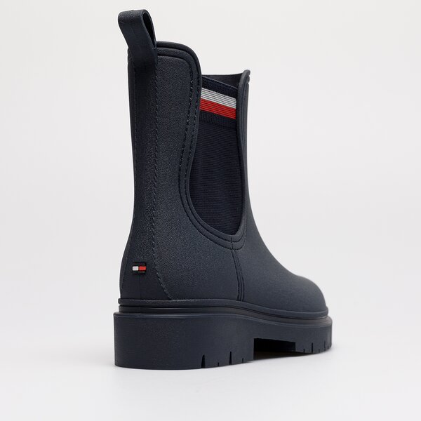 Damskie kalosze (buty gumowe) TOMMY HILFIGER RAIN BOOT ANKLE ELASTIC fw0fw06774dw5 kolor granatowy