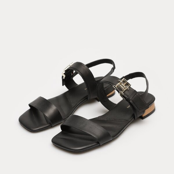 Damskie sandały TOMMY HILFIGER HARDWARE FLAT SANDAL fw0fw07094bds kolor czarny