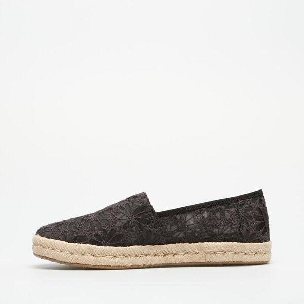 Damskie espadryle TOMS BLACK FLORAL LACE 10020684 kolor czarny