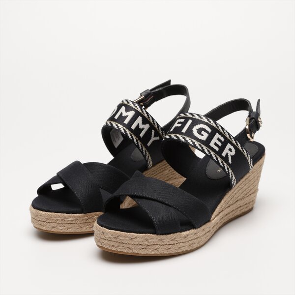 Damskie sandały TOMMY HILFIGER SEASONAL WEBBING MID WEDGE fw0fw07091dw6 kolor granatowy