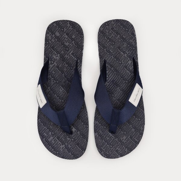 Męskie klapki CALVIN KLEIN BEACH SANDAL WOVEN PATCH ym0ym00657c7i kolor granatowy