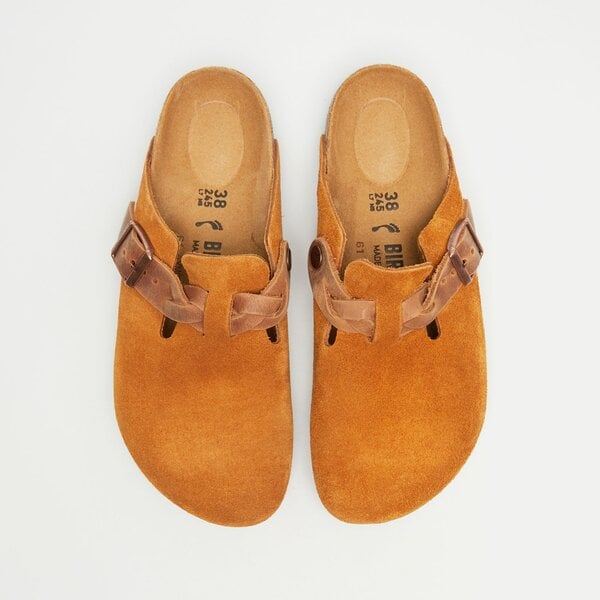 Damskie klapki BIRKENSTOCK BOSTON LEVE BRAIDED MINK 1026713 kolor brązowy