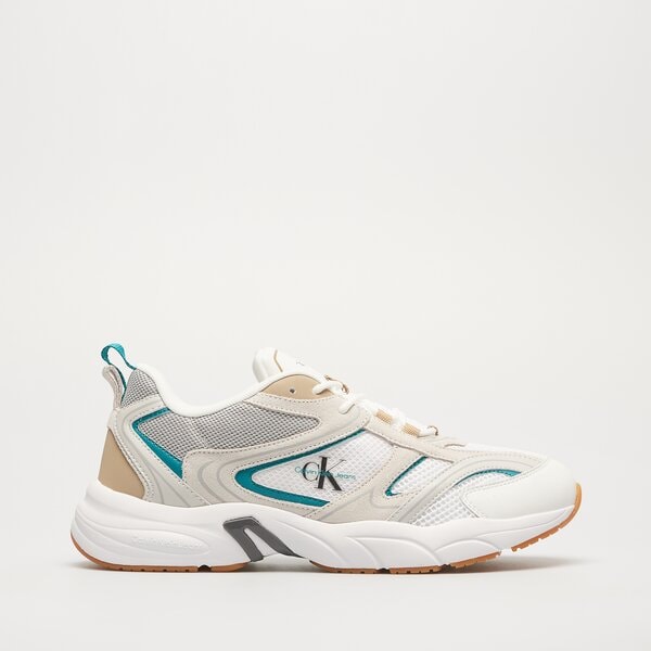 Męskie sneakersy (buty) CALVIN KLEIN RETRO TENNIS SU-MESH ym0ym0058902r kolor biały