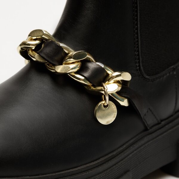 Damskie botki / sztyblety TOMMY HILFIGER MONOCHROMATIC CHELSEA BOOT CHAIN fw0fw07046bds kolor czarny