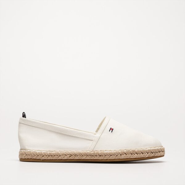 Damskie espadryle TOMMY HILFIGER BASIC TOMMY FLAT ESPADRILLE fw0fw06497ybi kolor biały