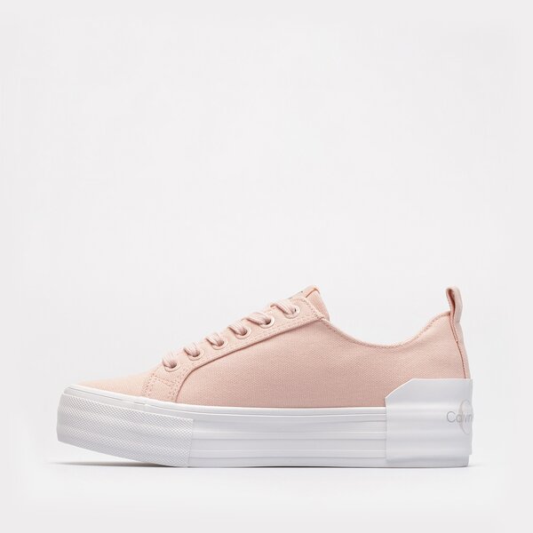 Damskie trampki CALVIN KLEIN VULCANIZED FLATFORM BOLD LACEUP yw0yw00702tky kolor różowy