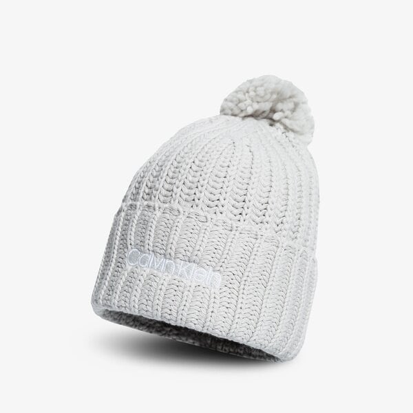 Damska czapka zimowa CALVIN KLEIN CZAPKA OVERSIZED BEANIE k60k608535paa kolor szary