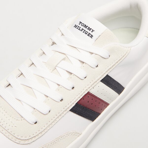 Męskie trampki TOMMY HILFIGER TH CUPSET RWB LTH fm0fm04975ybs kolor biały