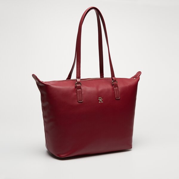 Damska torebka TOMMY HILFIGER TOREBKA POPPY PLUS TOTE aw0aw15856xjs kolor bordowy