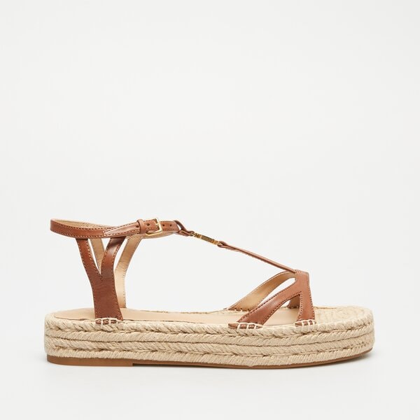 Damskie sandały LAUREN RALPH LAUREN PAYTON-ESPADRILLES-FLAT 802927966001 kolor brązowy