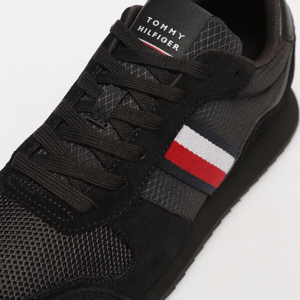 Męskie sneakersy (buty) TOMMY HILFIGER RUNNER EVO MIX fm0fm04699bds kolor czarny