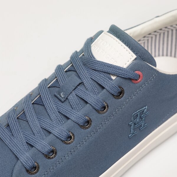 Męskie trampki TOMMY HILFIGER TH HI VULC STREET LOW VEG DYES fm0fm04422dbx kolor niebieski